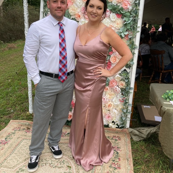 Revelry Rory Bridesmaid Dress (Rose Quartz satin) - Picture 2 of 6